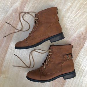 Brown Combat Booties